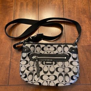 Coach Black and Silver Crossbody Purse